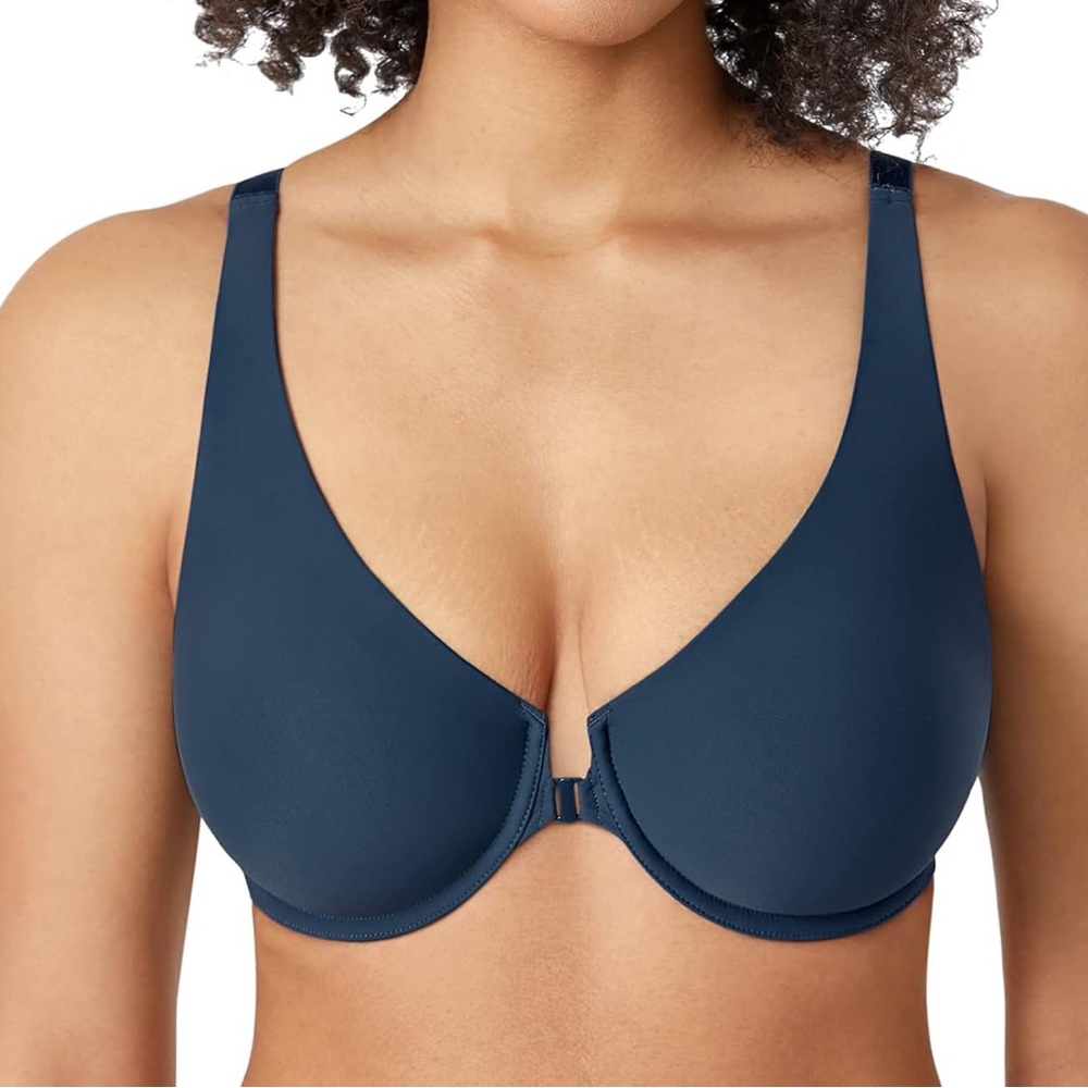 NWT DELIMIRA Women’s Blue Front Close Bra Sz 42 DD